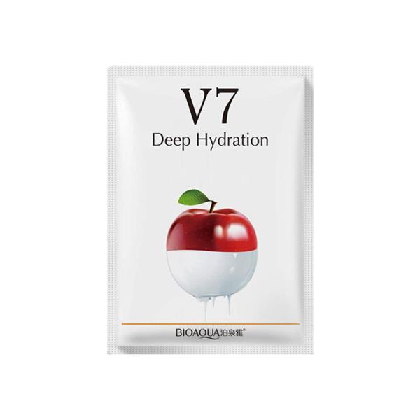 ماسک صورت ورقه ای بایو آکوا مدل Deep Hydration V7 سیب وزن 30 گرم